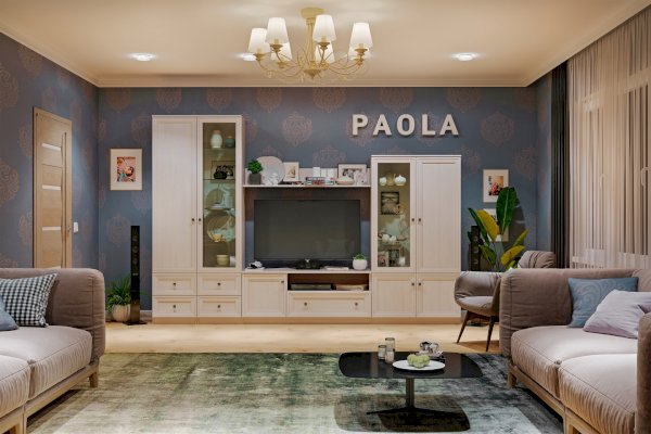 Модульная гостиная Paola в цвете Ясень Анкор светлый (Глазов)